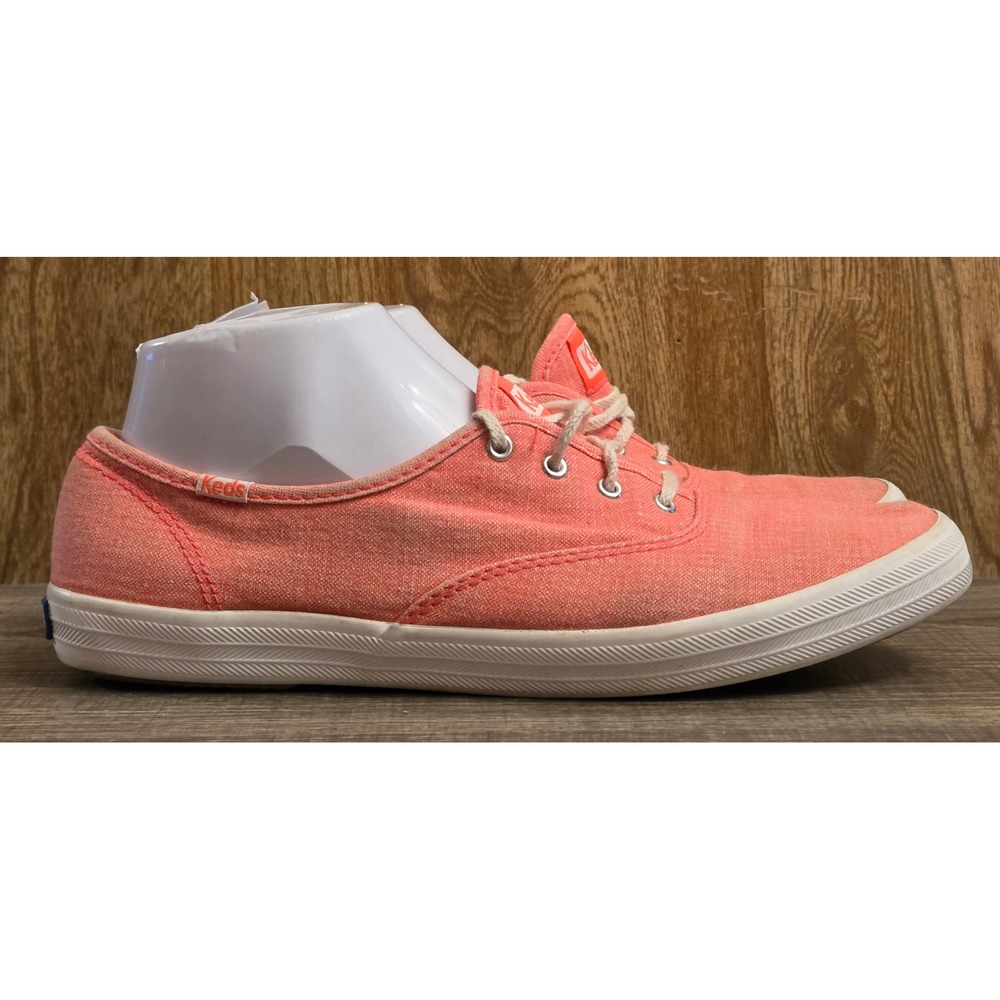 Keds Lace Up Shoes Sneakers Womens Size 9.5 Pink Coral